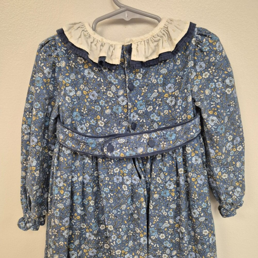 Pepa London Blue Winter Floral Dress 4Y - Picture 3 of 6